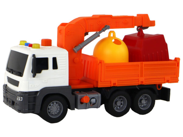 Garbage Truck With Crane Friction Drive Orange 1:16 - Image 2