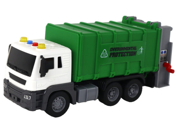 Garbage Truck With Crane Friction Drive Green 1:16 - Image 2