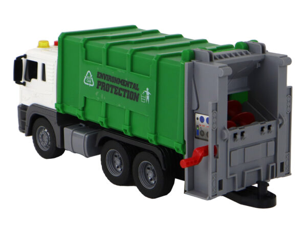 Garbage Truck With Crane Friction Drive Green 1:16 - Image 4