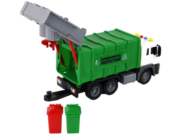 Garbage Truck With Crane Friction Drive Green 1:16 - Image 5