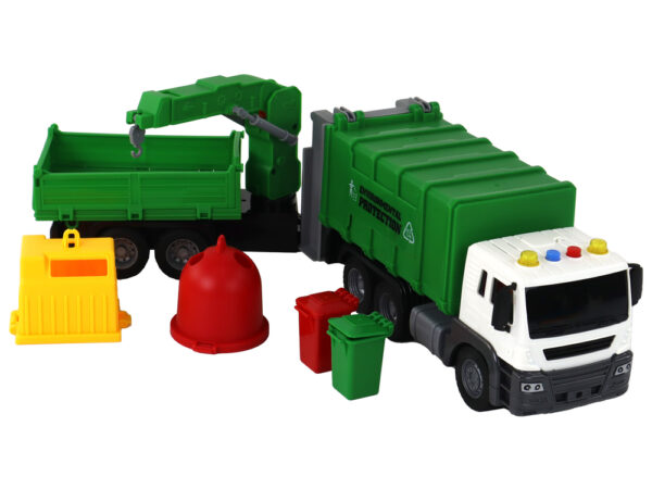 Garbage Truck With Crane Friction Drive Green 1:16 - Image 8