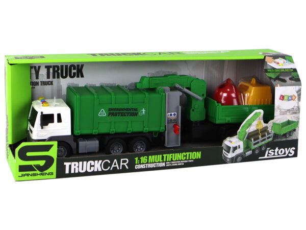 Garbage Truck With Crane Friction Drive Green 1:16 - Image 10