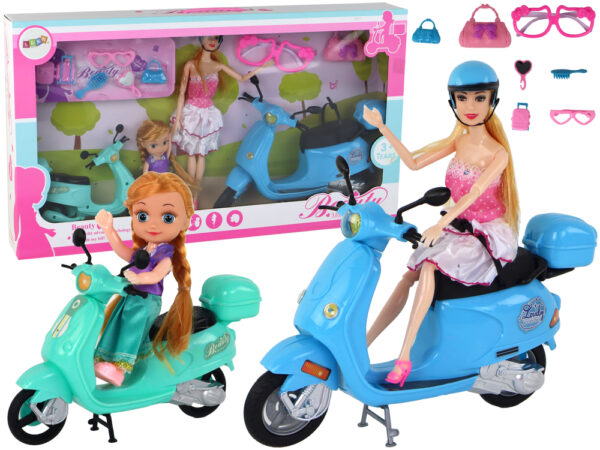 Doll Set With Baby Scooters Set Accessories