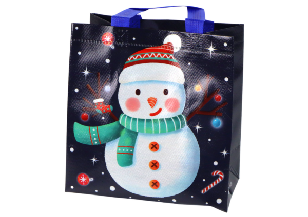 Gift Bag in Dark Color Snowman Motif 23cm x 21.5cm x 11cm