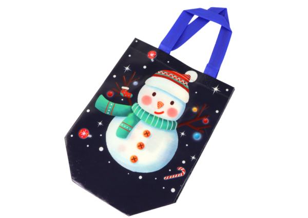 Gift Bag in Dark Color Snowman Motif 23cm x 21.5cm x 11cm - Image 2