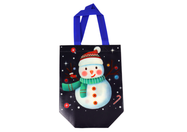 Gift Bag in Dark Color Snowman Motif 23cm x 21.5cm x 11cm - Image 3