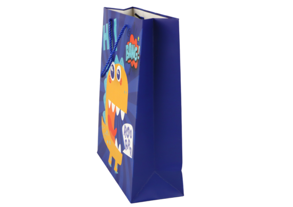 Blue Dinosaur Paper Gift Bag 41.5cm x 30cm x 12cm - Image 3