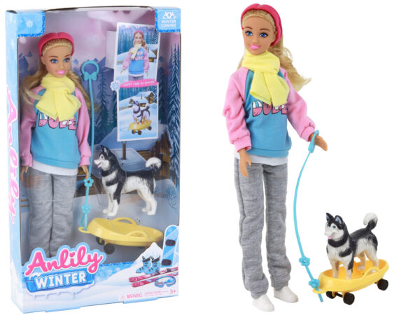 Anlily Doll with Husky Sled Dog Winter Edition