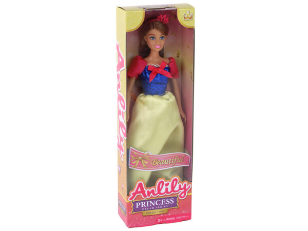 Children's Doll Anlily Princess Long Dark Hair Yellow Dress - Image 4