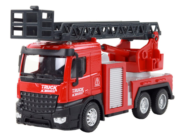 Red Fire Truck With Extendable Ladder Boom - Image 2