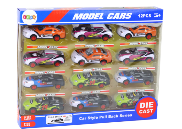 Set of Sports Cars 1:55 With Friction Drive, 12 Colorful Pieces - Image 3