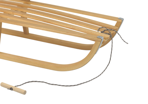 Wooden sled with a backrest and a string of sleds - Image 3