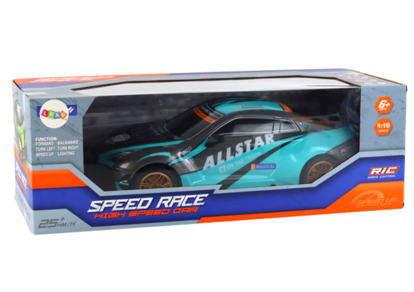 Veliki sportski auto na daljinsko upravljanje Sports Car 1:10 - tirkizno/crni - Image 3