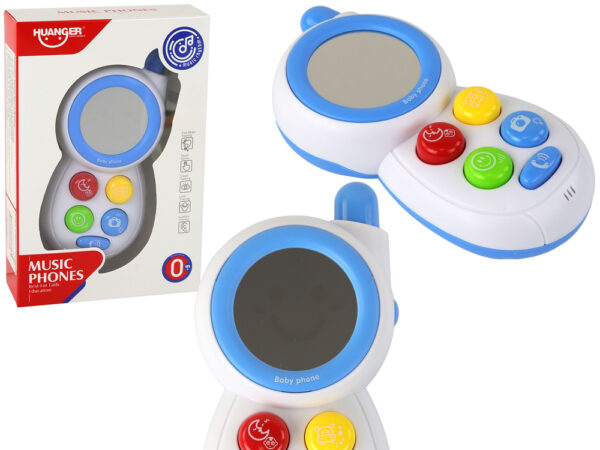 Blue Children's Interactive Phone Lights Sounds Mirror