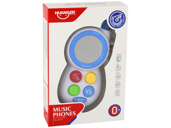 Blue Children's Interactive Phone Lights Sounds Mirror - Image 4