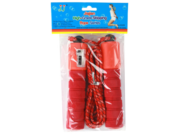 Red Skipping Rope With Counter 275cm Fitness Adjustment - Image 3