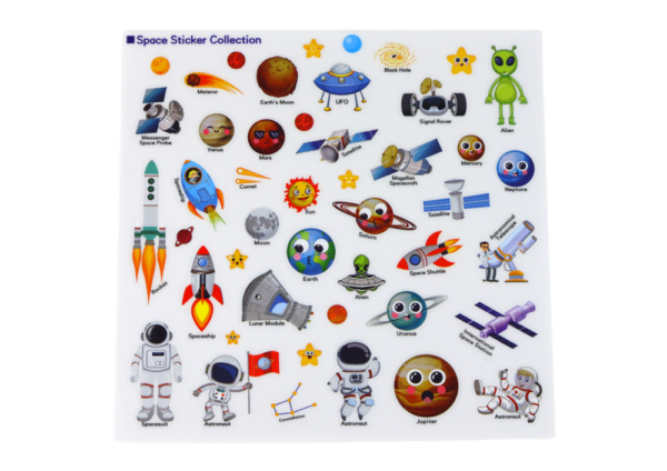 Set of Educational Stickers Space Learning English Book - Image 2