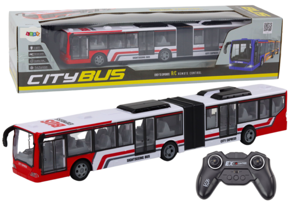 Remote Controlled RC City Bus Red and White