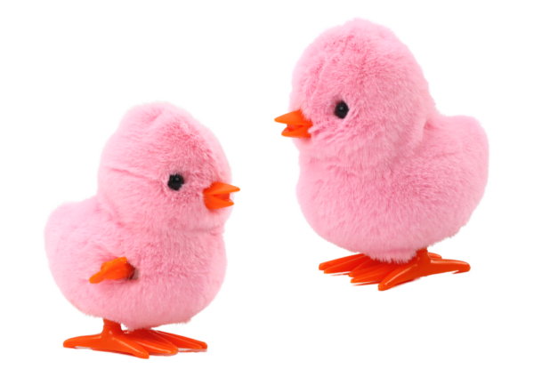 Jumping Chicken Wind-Up Plush Toy Decoration Pink - Image 2