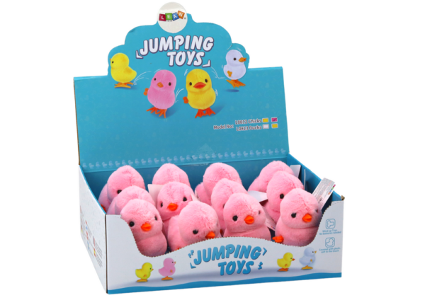 Jumping Chicken Wind-Up Plush Toy Decoration Pink - Image 3