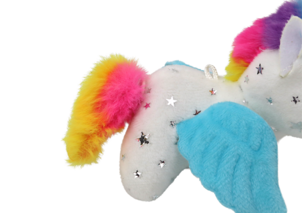 Unicorn Plush Pull-On Jumping Horse, White - Image 3