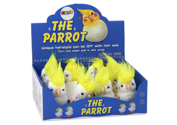 Jumping Parrot Wind-Up Plush Toy Decoration White - Image 5