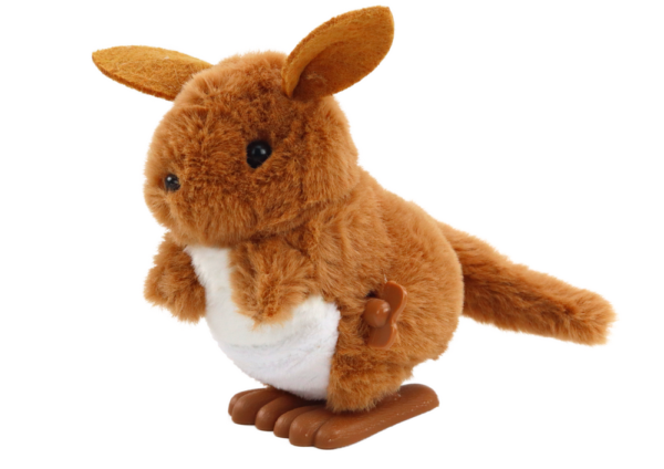 Jumping Kangaroo Wind-Up Plush Toy Decoration Brown - Image 2