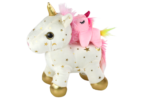 Unicorn Plush Sleeping Animal Lullaby White With Stars Set - Image 3