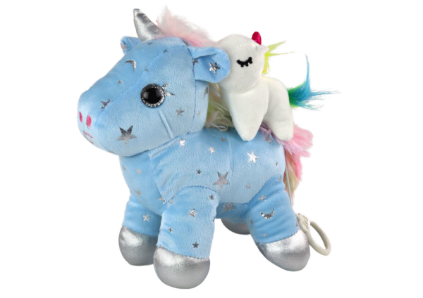 Unicorn Plush Sleeping Animal Lullaby Blue With Stars Set - Image 2