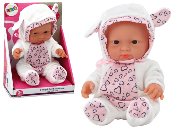 Small Baby Doll, White Clothes, Hat, Bow, Ears