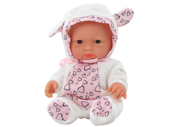 Small Baby Doll, White Clothes, Hat, Bow, Ears - Image 2