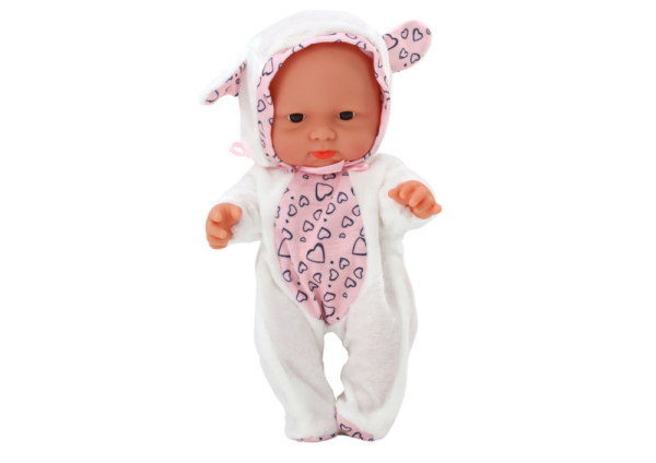 Small Baby Doll, White Clothes, Hat, Bow, Ears - Image 3