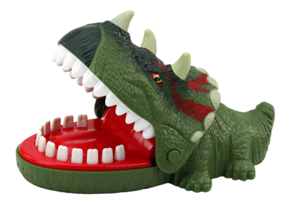 Arcade Game Biting Dinosaur Triceratops Green Lights Sounds - Image 2