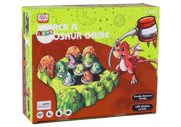 Wack-A-Mole Game Dinosaurs Board Two Hammers Green Lights Sounds - Image 4