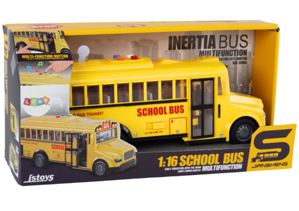 School Bus 1:16 Friction Drive Opening Doors Lights Sounds Yellow - Image 5