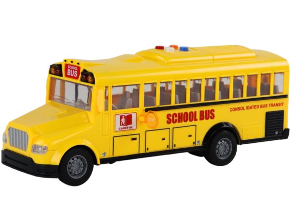 School Bus 1:16 Friction Drive Opening Doors Lights Sounds Yellow - Image 2