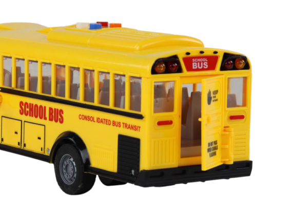 School Bus 1:16 Friction Drive Opening Doors Lights Sounds Yellow - Image 4