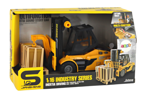 Yellow Forklift 1:16 Moving Forks Sounds Lights - Image 8