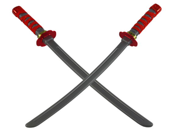 Ninja Warrior Set Mask Swords Daggers Red Decorations - Image 4