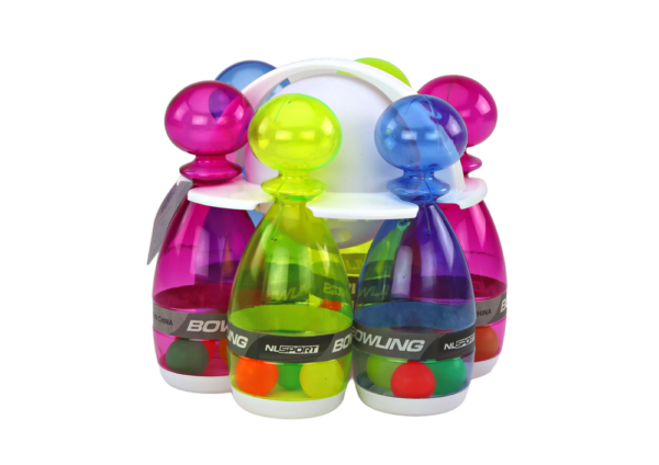 Bowling Set of 6 Transparent Colorful Bowling Pins - Image 3