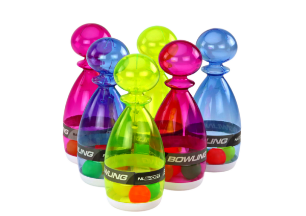 Bowling Set of 6 Transparent Colorful Bowling Pins - Image 4