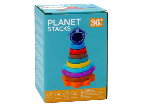 Pyramid Sorter Wooden Pyramid Puzzle Planets Space 10 pieces. - Image 4