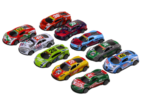 Set of Toy Cars, Spring Springs, Sports Racing Cars 1:64, 10 pcs. - Image 2