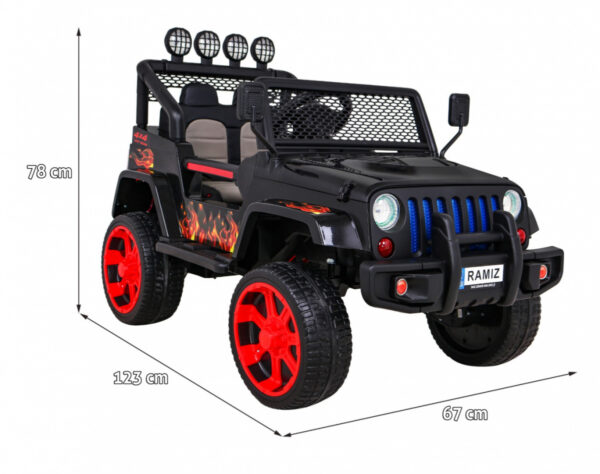 Auto na akumulator  NEW Raptor DRIFTER 4 x 4 - crni/plamen - Image 2