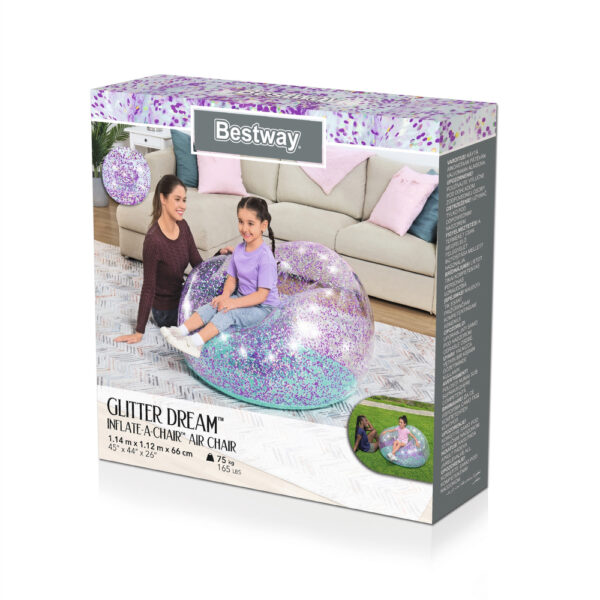 Inflatable Glitter Chair 114 x 112 x 66 Bestway 75115 - Image 8