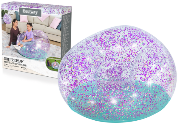 Inflatable Glitter Chair 114 x 112 x 66 Bestway 75115