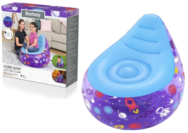 Kosmos LED Inflatable Chair 72 x 72 x 64 Bestway 75122 Purple