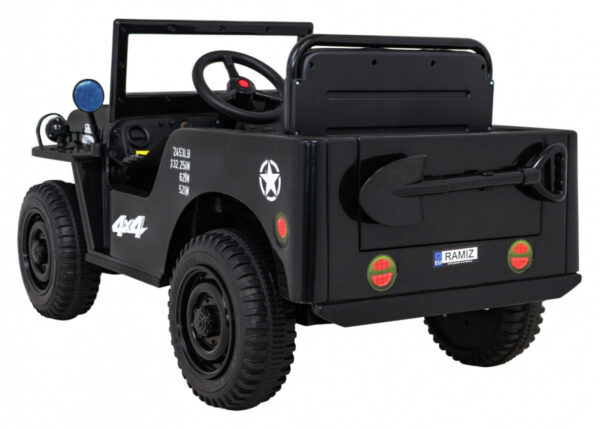 Auto na akumulator Retro Military 4x4 - crni - Slika 5