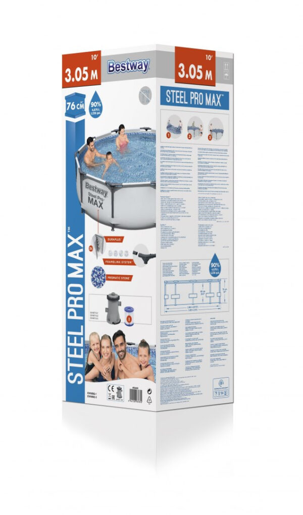 Montažni bazen 10 ft 305x76cm SteelPRO 3 in 1 BESTWAY - Slika 8