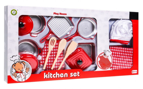 Kitchen set 14 El Red Apron Glove - Image 5